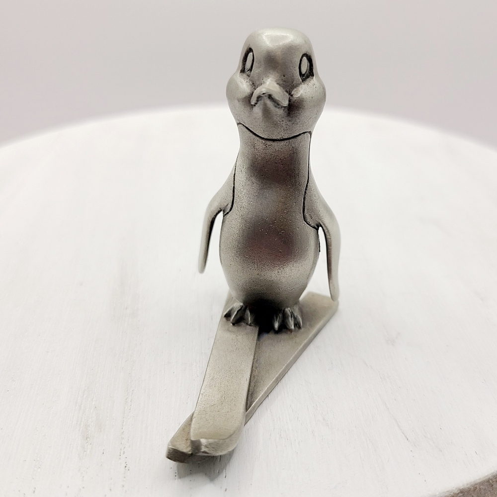 Vintage Hudson Pewter Penguin on Skis #201